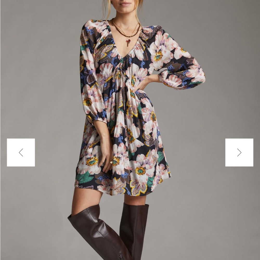 Anthropologie Tiered  V-Neck Tunic Dress New with Tags